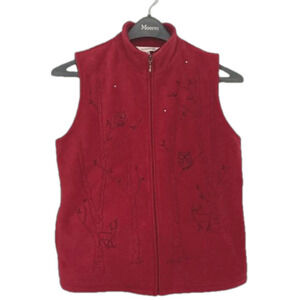 Vintage Northern Reflections Woodland Zip Up Fleece Vest, Size Medium